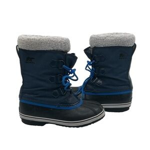 Sorel Blue Yoot Pac Waterproof Lace Up Snow Boots Size 5 Youth